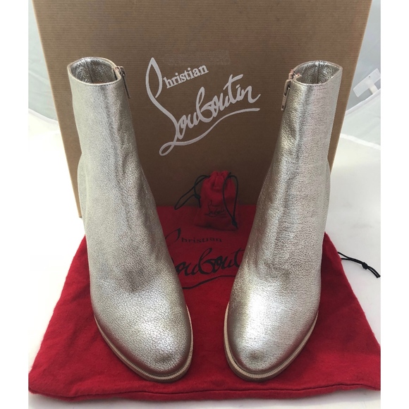 New Christian Louboutin Adox Boots Silver SZ 38 - Picture 2 of 8